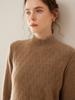 Cuello semialto, Hombro normal, Camiseta base de punto de cachemira para mujer, Corte holgado, Suéter adelgazante, Nuevo top de otoño e invierno para usar en capas