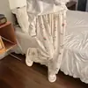 Gatinho gatinha rabisco fofo desenho animado casual calça pantalona feminina estampa nova solta preguiçosa legal legal calça comprida