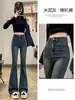 Jeans Retro Pierna Recta Gris Cemento Mujer 2026 Primavera Otoño Nuevos de Cintura Alta Sueltos Adelgazantes Casuales Pantalones de Pierna Estrecha Pierna Ancha