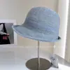 Chapéu de Pescador Estilo Francês Leve para Deslocamento, Fibra de Bambu Reciclada para Mulheres, Chapéu de Tricô Respirável para o Verão com Aba Degradê Bucket Hat