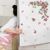 Hs4039Q Flor de Planta Mariposa Rosa Autoadhesivo Pegatina de Pared Refrigerador Dormitorio Gabinete Decoración del Hogar Pegatina