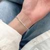 Pulseira Ruitai s925 Prata Esterlina Goma Caindo Quadrado Marca Amor Pulseira Feminina Estilo Coreano Luxo Leve Versátil Pequenas Contas Redondas Costura Pulseira