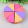 Venta al por mayor de fábrica Esponja Redonda Multicolor de Cuatro Cortes Triángulo Pequeño Snbr de Doble Uso Seco y Húmedo Sin Látex PU Poliuretano para Base