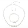 Juego de Joyería de Primavera Collar de Perlas a la Moda Juego de Collar, Pulsera y Aretes de Perlas y Diamantes a Juego Decoración