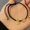 TikTok Love Fortune Marca Sino Corda de Mão Trançada à Mão Pulseira para Homens e Mulheres Casal Simples Temperamento Presente de Namorada Pulseira