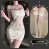 Qingshe Lingerie Sexy Puro Desejo Tentação Lingerie Provocante Alça de Renda Camisola Roupas Divertidas para Jovens Mulheres