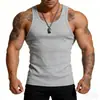 Camiseta Esportiva Masculina de Algodão Slim Fit, Regata Elástica com Costas Nadador para Fitness, Estilo de Verão Jovem
