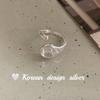 Estilo Japonés Nicho Estilo Frío Plata de Ley S925 Ágata de Arco Cristal Anillo Abierto para Mujeres Gama Alta