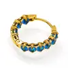 Nuevos Pendientes de Aro de Zirconia Coloridos de Lujo, Pendientes de Botón de Moda para Mujer, Pendientes de Alta Gama de Estilo Ins de Tendencia para Mujer al por Mayor