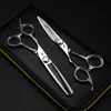 Tijeras Plateadas Fdms para Zurdos 6.0 pulgadas Forma Especial Dimashi Tijeras de Peluquería Tijeras para Cortar el Cabello Tijeras Planas Tijeras para Flequillos 7H