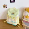 Mochila de Estilo Bosque Nueva de Moda Alta Apariencia Color Fresco y Dulce Bloque de Color Dopamina para Estudiantes de Secundaria y Preparatoria Mochila Ligera