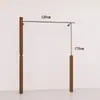 Estante de Exhibición de Acero Inoxidable para Tienda de Ropa con Color Madera, Estantes de Exhibición de Pared y Perchero de Pie para Tiendas de Ropa de Hombre y Mujer