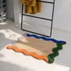 Alfombra de Terciopelo Absorbente Antideslizante Blanco y Negro Transfronteriza Felpudo para Entrada de Baño Felpudo para Piso de Baño Felpudo Tufted de Comercio Exterior