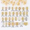 Oro de 18k micro-engastado cuentas de circonita cuentas de cubo perforadas pequeñas para cintura de hombre accesorios para collar de pulsera de cristal diy