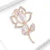 Broche de Tulipa Cravejado com Diamantes em Liga de Metal Estilo Coreano, Acessório de Broche Elegante e da Moda para Roupas Femininas: Br4274