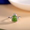 Anillo de Calabaza de Jaspe Hotan con Incrustaciones de Plata Esterlina S925 para Mujer, Anillo Abierto Sencillo para Combinar con Todo