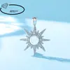 Suporte de Colar Feminino Estrela Octogonal em Ouro Branco Pingente de Cobre Suporte Vazio DIY Inlaid Redondo Huazi Diamante Superfície de Ovo Prata 925 de Imitação