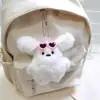 Livro Vermelho Pequeno Coelho de Pelúcia Fofo Pingente de Laço Boneca Desenho Animado Menina Mochila Pendurado Óculos de Sol Pingente de Coelho
