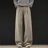 Calça Casual Pequena com Caimento Estilo Old Money para Homens e Mulheres Outono Solta Estilo para o Trabalho Emagrecedora Reta Casual Cor Cáqui