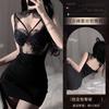 Lencería sexy Guiyun para mujer, sexy, negra, hueca, con temperamento, costuras de encaje, transpirable, ajustada, para chica caliente, ajustada a la cadera
