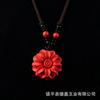 Cinábrio camisola cadeia vintage chinês vermelho simples moda feminina camisola cadeia homens e mulheres pingente