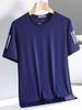 Camiseta de manga corta fina de estilo nuevo de verano para hombre, deportiva, informal, de secado rápido, de seda de hielo, de media manga, de talla grande