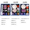 Caixa de Conjunto de Pedras Brutas de Cristal dos 7 Chakras Bloco de Ametista Ágata Marroquina Geodo Gesso Transparente Pedra de Yoga Atacado