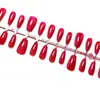 Arte de Unhas Cor Sólida Mais Vendida Vermelho Vinho Olho de Gato Unhas Postiças Pré-Fabricadas Curtas 30 Peças Pontas de Unha Atacado