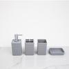 Set de Cuatro Piezas para Artículos de Tocador de Baño: Botella de Loción para Lavabo de Baño, Vaso para Lavarse, Jabonera, Portacepillos de Dientes, Juego de Toallas de Baño con Bandeja