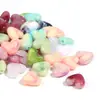 Cor acrílica cartoon coração tonto duas cores amor furo reto com contas diy acessórios de corrente para celular materiais de joalheria