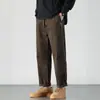 Calças Afuniladas Modernas para Homem Outono e Inverno 2025 Tamanho Grande Elásticas Retas Casuais Estilo Japonês Largas Versáteis Longas Modernas
