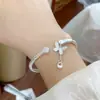 Pulseira Borboleta de Prata Pura 999 para Mulheres, Mensagem Auspiciosa, Pulseira de Joia de Prata Robustinha, Novo Estilo Chinês Presente de Aniversário para Namorada