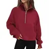 Jaqueta Feminina de Lã com Manga Raglan Estilo Europeu e Americano para Outono e Inverno, Solta, com Meio Zíper e Manga Longa, Tamanho Europeu, Amazon Transfronteiriça