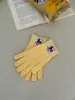 Luvas de Ciclismo Fofas com Forro de Lã à Prova de Vento e Frio para Outono e Inverno, Luvas de Pelúcia com Dedos para Estudantes, Luvas de Imitação de Caxemira para Meninas