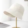 2025 nuevo sombrero estilo coreano visera protector solar sombrero de pescador protección UV sombrero para el sol color liso ala ancha cara pequeña