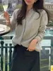 Cardigã far*en coreano 2025 gola de renda tricô vazado suéter jacquard gola V retrô novo estilo outono e inverno feminino