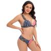 9008# pronta entrega novo transfronteiriço Europeu e Americano sexy bandeira Biquíni maiô feminino com bojo e divisão Biquíni