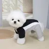 Abrigo de algodón de cuatro patas para perros, ropa para cachorros compatible con correa para exteriores, ropa para mascotas, cómoda y cálida, abrigo de algodón de cuatro patas de 26 piezas
