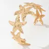 Pulseira de Estrela-do-Mar com Charme Único Transfronteiriça Europeia e Americana, Pulseira Criativa com Elementos Oceânicos, Acabamento Exquisito, Joia de Mão Luxuosa