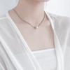 Collar Tailandés Retro Coreano para Mujer, Chapado con una Cadena Única, Estilo Vintage, Sencillo y Versátil, Adecuado para Estudiantes, Cadena para Suéter
