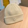 Sombrero de lana con letra P bordada para pareja de influencers, para hombre y mujer, otoño e invierno, sombrero de punto para estudiantes coreanos, gorro de bolsa para la cabeza, sombrero cálido