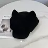 Boina Estilo Americano de Alta Qualidade com Orelhas de Gato Outono e Inverno Nova Moda Feminina Tendência Design Estampado Integral Boné de Basebol Tendência