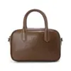 Bolso Boston de Cuero de Vaca de Primera Capa Curtido Vegetal para Mujer, Bolso de Cuero Genuino Vintage Tipo Bowling, Bolso de Mano para Viajes Diarios, Bolso Cruzado para Hombro