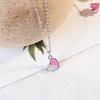Collar de Plata de Ley Rosa y Blanco Amor Diseño de Nicho para Mujer Nuevo Colgante Versátil Simple Regalo de Cumpleaños para Pareja Joyería de Plata