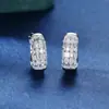 Brincos Cao Shi Estilo Europeu e Americano com Zircônia Cúbica Completa, Argolas de Alta Qualidade Casuais e Modernas, Brincos Versáteis Diários Exquisitos