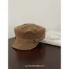 Gorra de Boina Estilo Retro Británico para Mujer en Otoño e Invierno Nueva Gorra Octogonal de Ante de Gama Alta Mostrando la Cara Pequeña Gorra de Artista de Moda