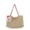 Bolso de mano tejido a cuadros de gran capacidad para mujer, bolso de hombro para el trabajo, bolso de hombro casual de doble cara, bolso tote