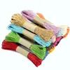 10 metros con hilo dorado doble hebra cuerda de papel venta al por mayor de fábrica hecho a mano tejido DIY materia prima colorida rafia hilo de paja cuerda de papel