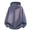 Sudadera con capucha de punto gofre para hombre, nueva colección primavera/otoño 2026, corte holgado, top con caída, estilo casual americano, sudadera con capucha de punto estructurado
