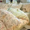 Nuevo juego de ropa de cama de cuatro piezas de grado A, 100% algodón, cepillado y engrosado, para uso doméstico, con un diseño simple y versátil